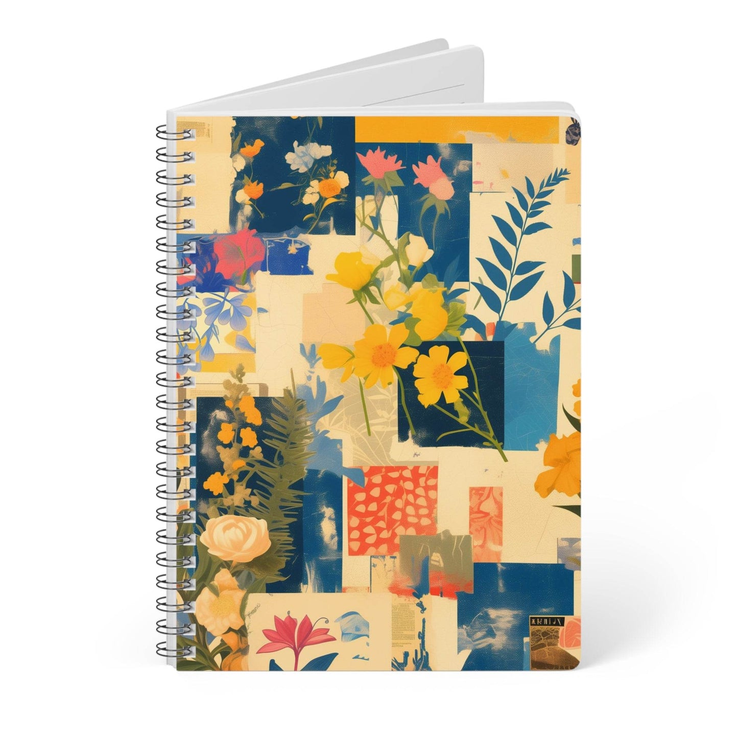 Patchwork Petals | A5 Wirobound Lined Notebook - Slash Imagine It