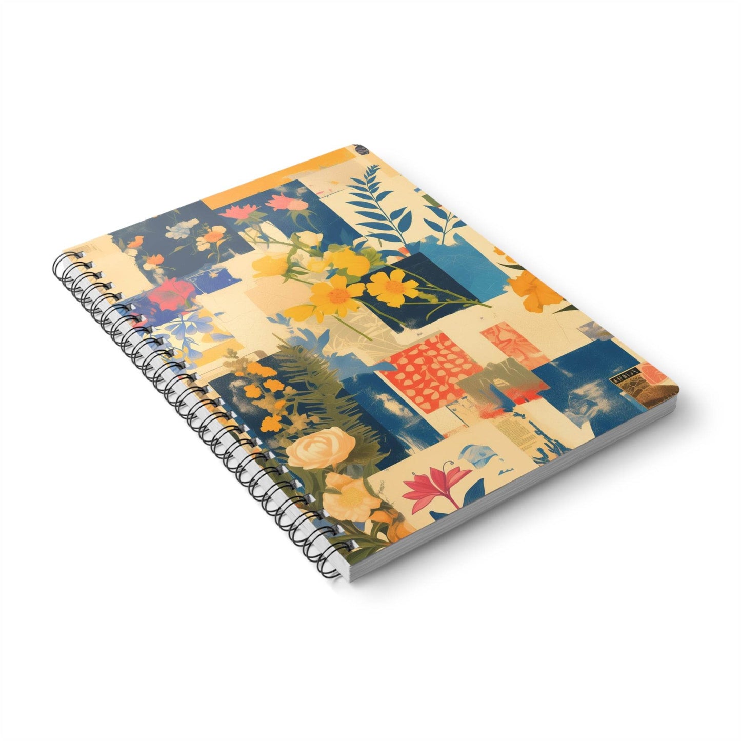 Patchwork Petals | A5 Wirobound Lined Notebook - Slash Imagine It