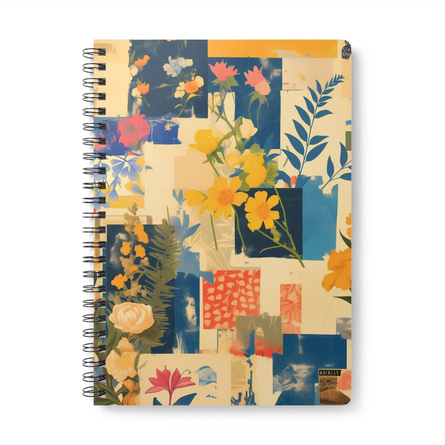 Patchwork Petals | A5 Wirobound Lined Notebook - Slash Imagine It