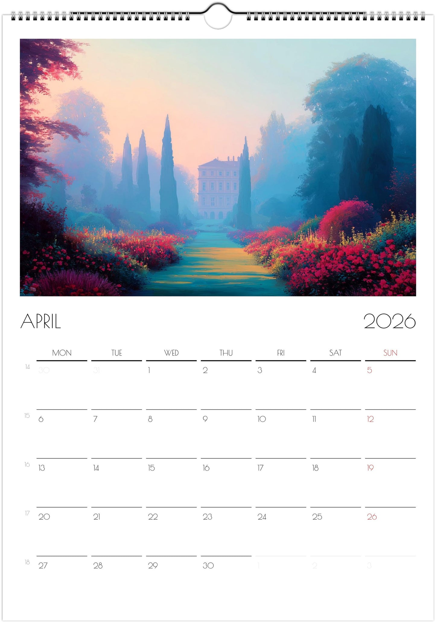 2026 Wall Calendar | London Flowers