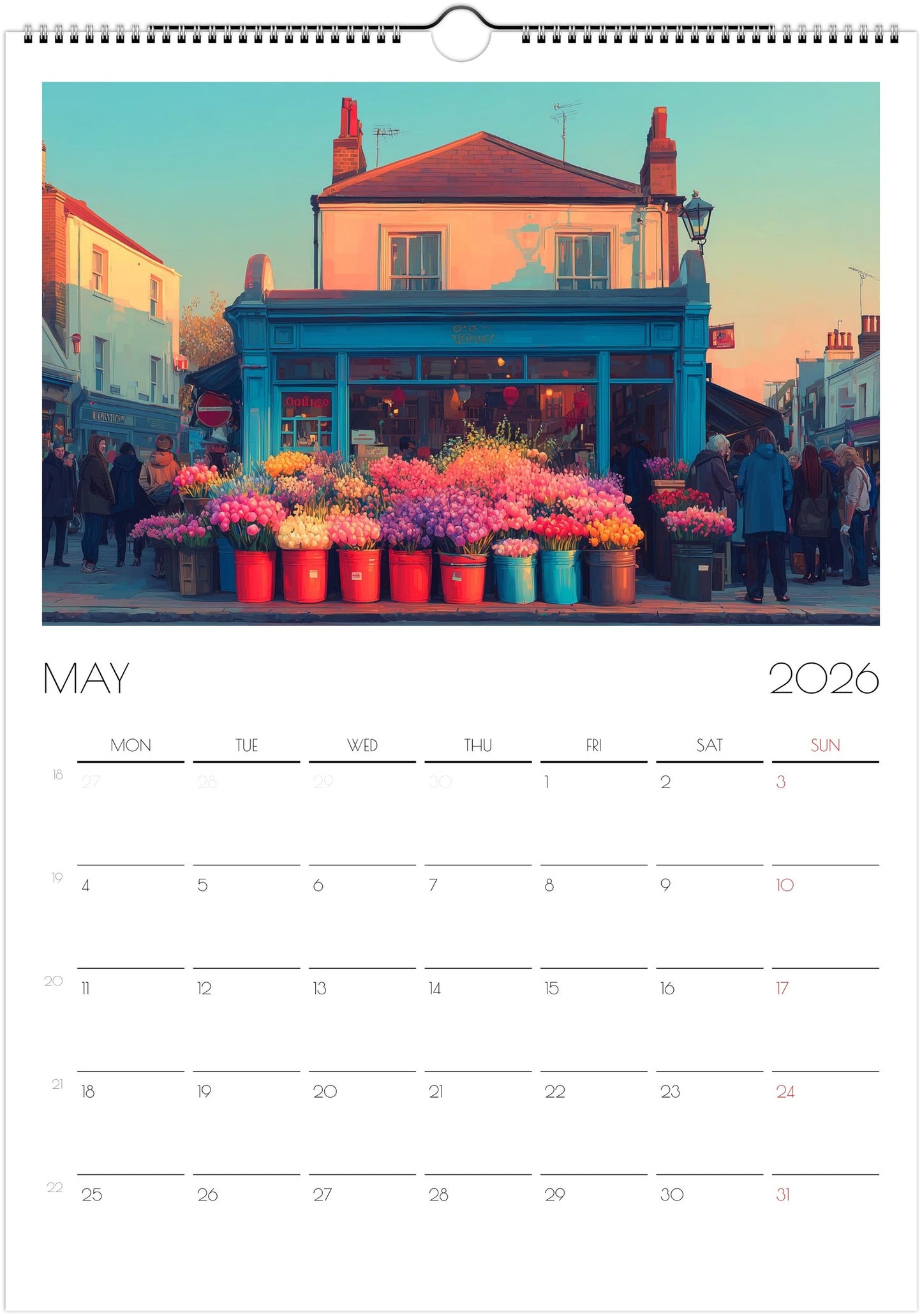 2026 Wall Calendar | London Flowers