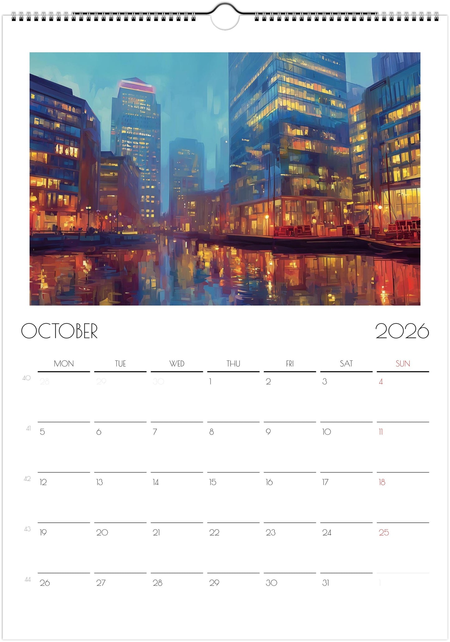 East London | 2026 Wall Calendar